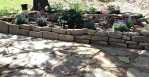 rock native flagstone walkway and raised garden