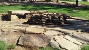 fire pit native stone fire pit and sitting area