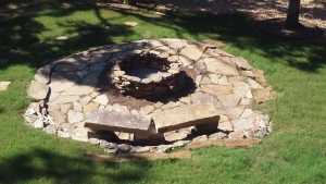 native stone firepit